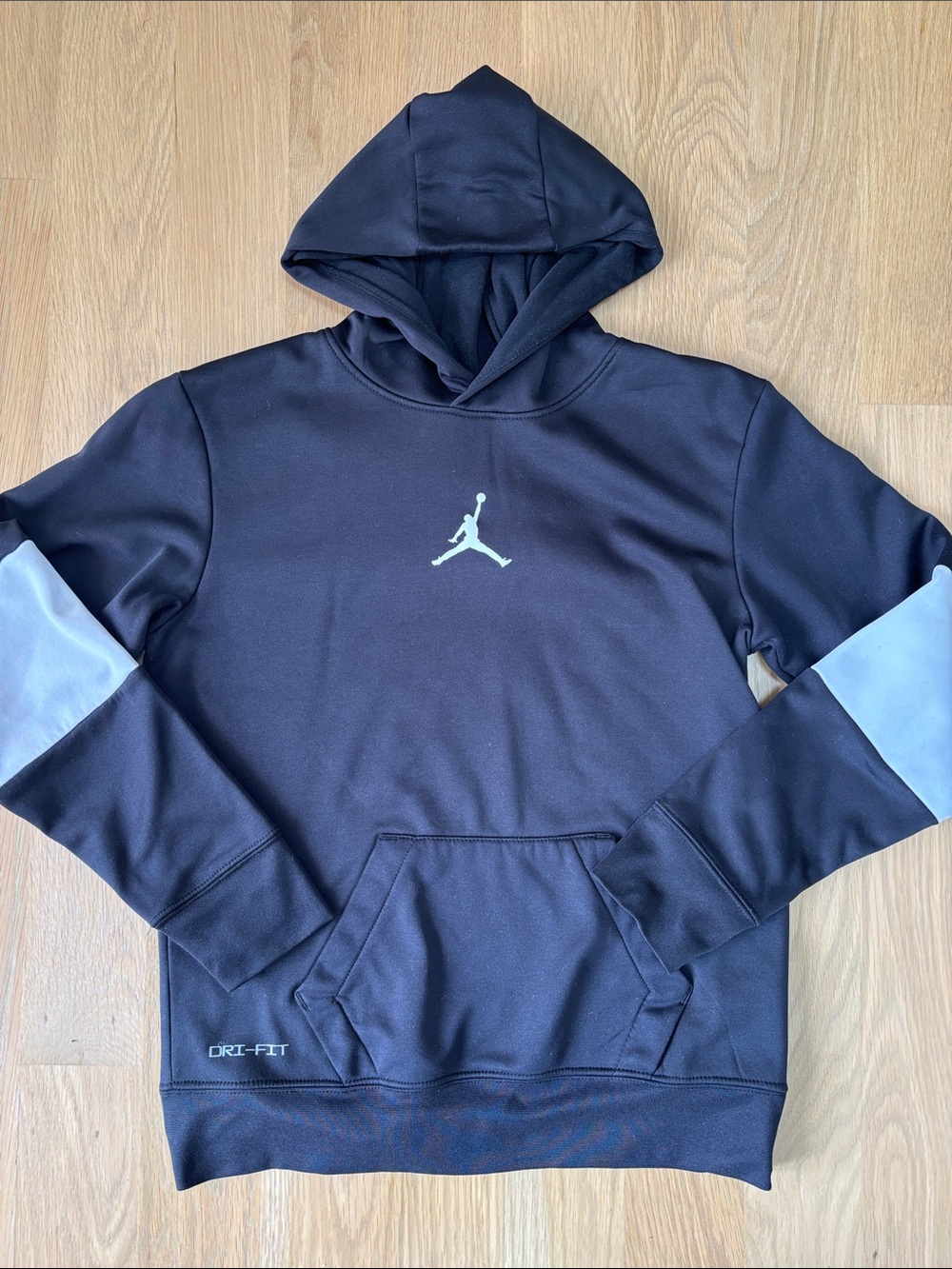 Jordan black Hoodie with Light Blue Sleeve Panels